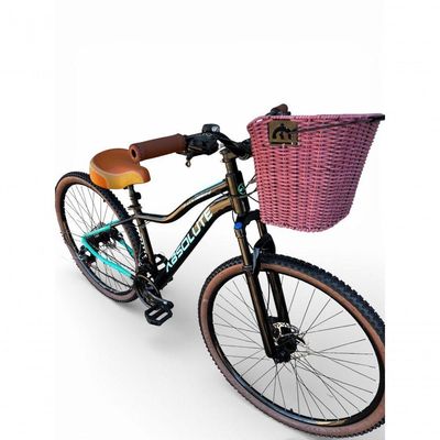 Bicicleta Aro 29 Feminina Absolute Hera Retrô Vintage 21v Confortável Cesta Selim 2 Molas Preto-azul Tamano 15