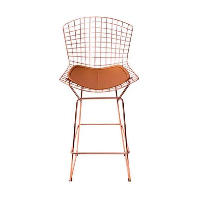 Kit 2 Banquetas Bertoia Cobre D80 Com Assento Cobre