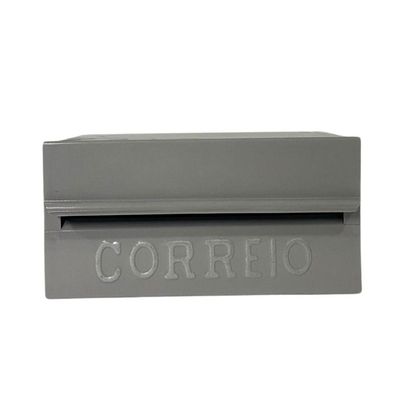 Caixa De Correios Brasileirinha Menor Cinza Tamanho 12x20x10 Aço Cinza