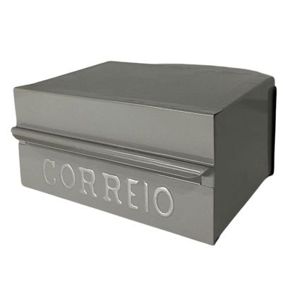 Caixa De Correios Brasileirinha Menor Cinza Tamanho 12x20x10 Aço Cinza