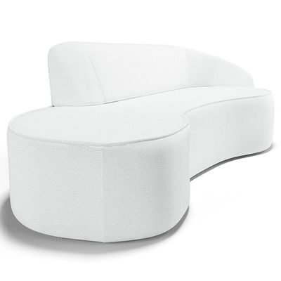 Sofá 3 Lugares Curvo Living Firenze Direito D02 Corano Branco 180cm C-12 - Lyam