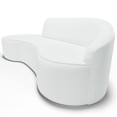 Sofá 3 Lugares Curvo Living Firenze Direito D02 Corano Branco 180cm C-12 - Lyam