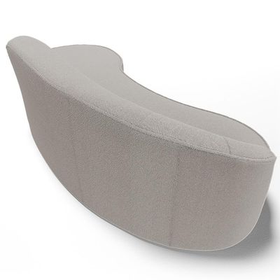 Sofá 3 Lugares Curvo Living Firenze Direito D02 Bouclê Bege 180cm B-62 - Lyam