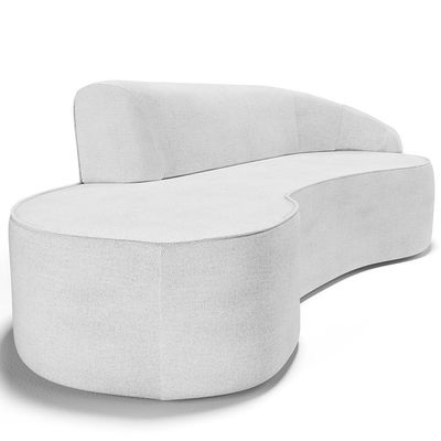 Sofá 3 Lugares Curvo Living Firenze Direito D02 Linho Cinza 180cm D-315 - Lyam