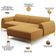 Sofá 4 Lugares Chaise Direito Sala Molino 265cm D02 Pés de ouro Bouclê Mostarda Pb-03