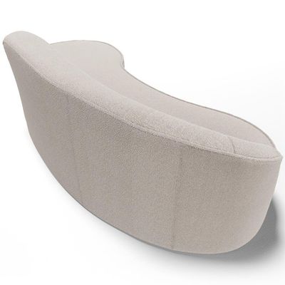 Sofá 5 Lugares Curvo Living Firenze Direito D02 Bouclê Creme 300cm B-54 - Lyam
