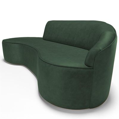 Sofá 5 Lugares Curvo Living Firenze Direito D02 Couríssimo Verde 300cm B-89 - Lyam