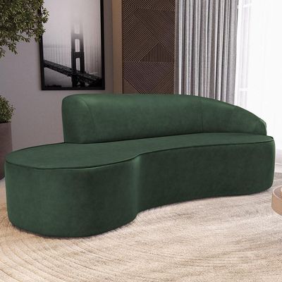 Sofá 5 Lugares Curvo Living Firenze Direito D02 Couríssimo Verde 300cm B-89 - Lyam