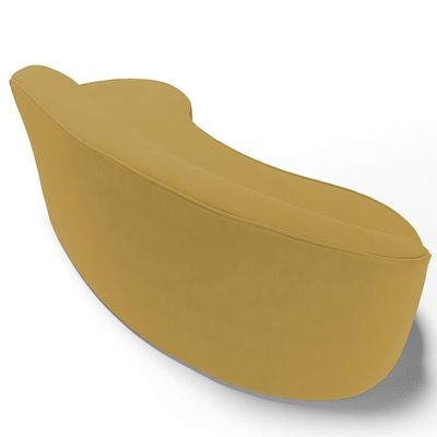 Sofá 3 Lugares Curvo Living Firenze Direito D02 Veludo Mostarda 180cm C-279 - Lyam