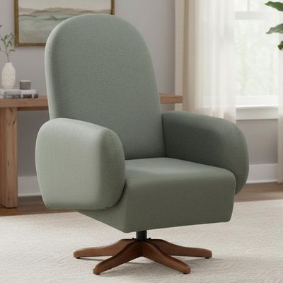 Poltrona De Amamentação Com Balanço Giratória Dolce D02 Tramado Verde C-296 - Lyam Decor