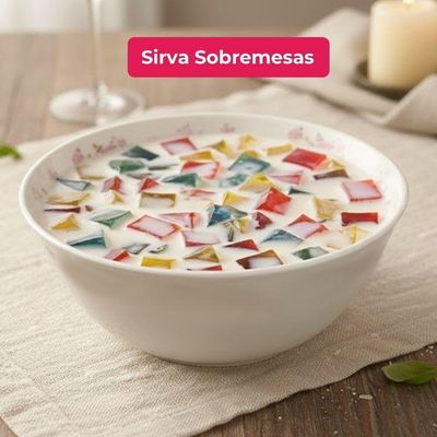 Jogo De Sobremesa De Vidro 1 Tigela 1400ml E 6 Bowls 400ml Branco Em Casa Tem
