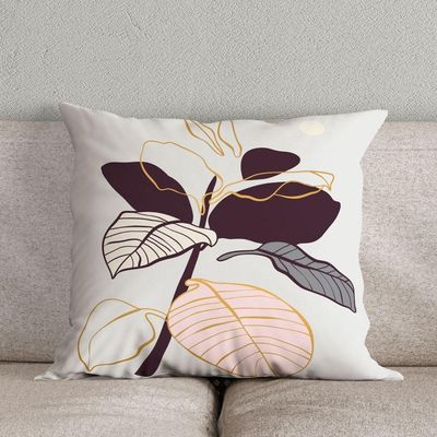 Kit Trio Capas De Almofadas Estampadas Em Veludo Suede 45cm X 45cm - Decoração Luxo Para Sala Cor Uva