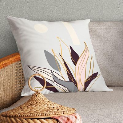 Kit Trio Capas De Almofadas Estampadas Em Veludo Suede 45cm X 45cm - Decoração Luxo Para Sala Cor Uva