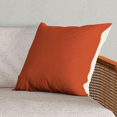 Kit Trio Capas De Almofadas Estampadas Folhas Em Veludo Suede 45cm X 45cm - Decoração Luxo Para Sala Cor Laranja