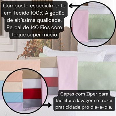 Capa Fronha De Xuxão Avulsa Travesseiro De Corpo Cores Lisas 1,45m X 45cm - Percal 140 Fios 100% Algodão Cor Caqui