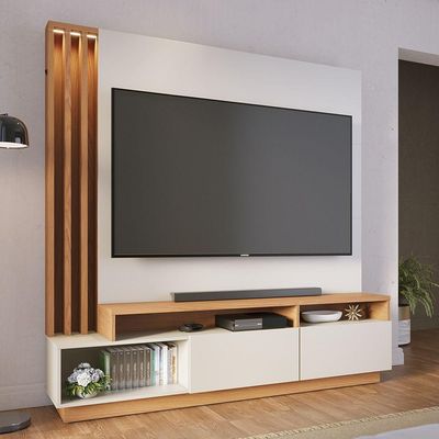 Home Humaita 2 Portas Basculantes - Ssx Multicoisas Cor Off White Matte/freijo