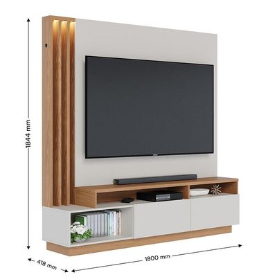 Home Humaita 2 Portas Basculantes - Ssx Multicoisas Cor Off White Matte/freijo