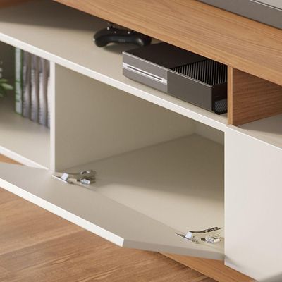 Home Humaita 2 Portas Basculantes - Ssx Multicoisas Cor Off White Matte/freijo