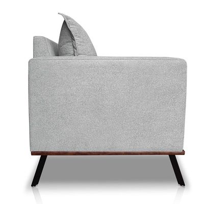 Sofá Living 2 Lugares 1,60m Atlantis Bouclê Pés De Ferro - Pallazio Cor Cinza