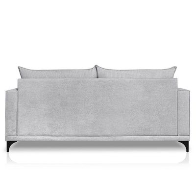 Sofá Living 2 Lugares 1,80m Horus Bouclê Pés De Aço - Pallazio Cor Cinza