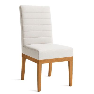 Kit 4 Cadeiras De Jantar Solana Linho Base De Madeira - Pallazio Cor Bege
