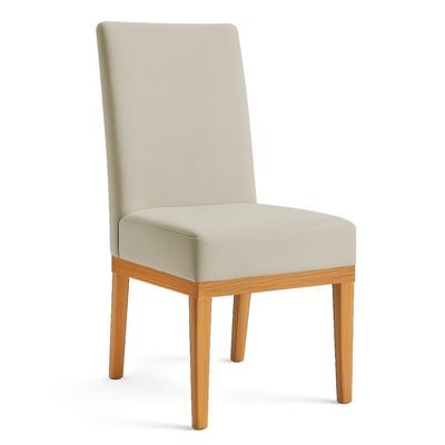 Kit 8 Cadeiras De Jantar Brisa Suede Base De Madeira - Pallazio Cor Cappuccino