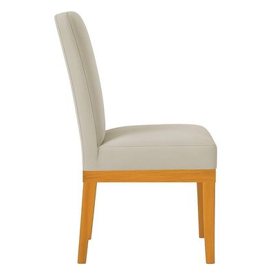 Kit 8 Cadeiras De Jantar Brisa Suede Base De Madeira - Pallazio Cor Cappuccino