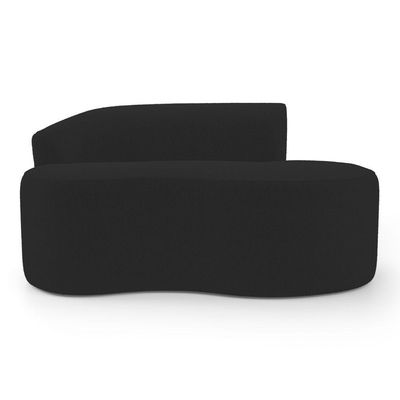 Sofá Orgânico Living Bob 145cm 02 Lugares Com 02 Almofadas Bouclê Preto - Desk Design