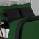 Kit Edredom Dupla Face + Jogo De Lençol Queen Nobre 6 Peças Malha 100% Algodão - Verde-bandeira / Preto