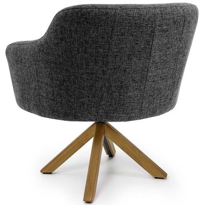 Kit 02 Poltronas Decorativas Jade Giratória Giromad Linho Mesclado Branco/cinza - Nexta Casa