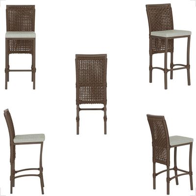Mesa Bistrô 2 Banquetas Roma Marrom Corda Náutica 3 Trama Marrom