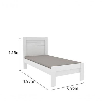 Cama Solteiro 100% Mdf - Safira-neve - Tcil Móveis