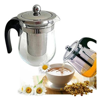 Chaleira Vidro Infusor Inox Bule 500ml Cha Cafe Coador Jarra
