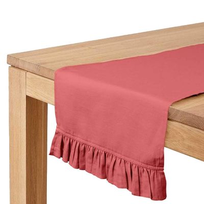 Caminho de Mesa Rosa Salmão Elegante para Decoração de Casa, Casamento, Festa e Feriado - Vargottam 35,56 Cm (L) × 228,6 Cm (C) / Rosa