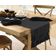 Tecido Slub de Algodão Preto para Decoração de Casa, Caminho de Mesa com Babado - Vargottam 35,56 Cm (L) × 121,92 Cm (C) / Preto