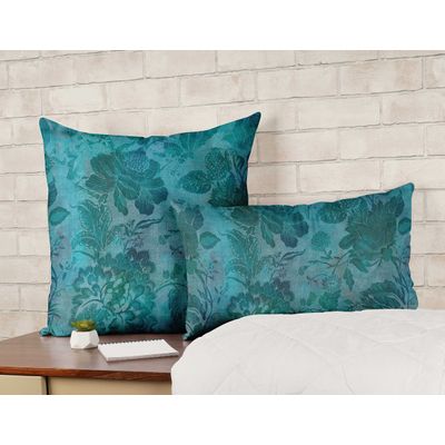 Capa de Almofada Decorativa Estampada com Tema Azul - Vargottam 45,72 Cm × 45,72 Cm – Quadrado / Azul