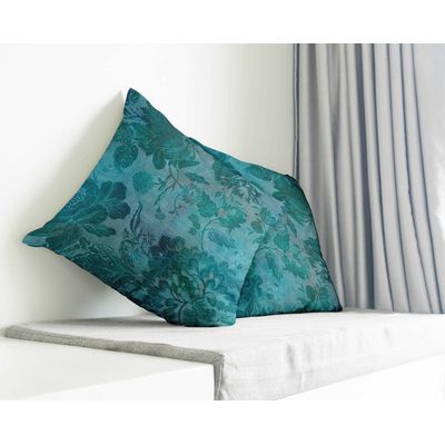 Capa de Almofada Decorativa Estampada com Tema Azul - Vargottam 45,72 Cm × 45,72 Cm – Quadrado / Azul