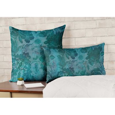 Capa de Almofada Decorativa Estampada com Tema Azul - Vargottam 45,72 Cm × 45,72 Cm – Quadrado / Azul