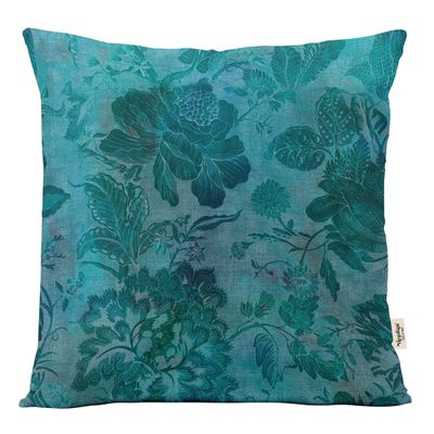 Capa de Almofada Decorativa Estampada com Tema Azul - Vargottam 45,72 Cm × 45,72 Cm – Quadrado / Azul
