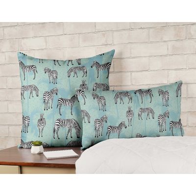 Capas de Almofada Luxuosas Estampadas Tema Azul, Capas Decorativas e Capa para Almofada de Sofá - Vargottam 45,72 Cm × 45,72 Cm – Quadrado / Azul