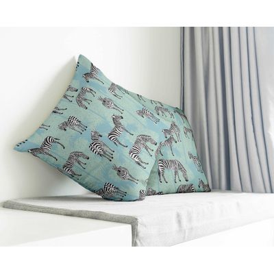 Capas de Almofada Luxuosas Estampadas Tema Azul, Capas Decorativas e Capa para Almofada de Sofá - Vargottam 45,72 Cm × 45,72 Cm – Quadrado / Azul
