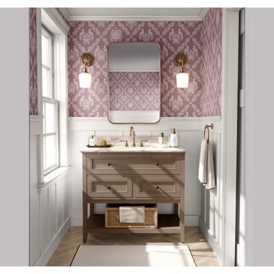 Papel de Parede Galo Real e Floral Rosa, Vinil Autoadesivo DIY para Quarto Estilo Fazenda, Armários e Ambientes - S4Sassy 63,5 cm (L) × 304,8 cm (C) / Rosa - Vinil Liso
