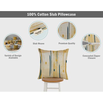 Capa de Almofada Amarela Estampada Luxuosa, Capa Decorativa para Almofada e Travesseiro - Vargottam 35,56 Cm × 60,96 Cm – Retangular / Amarelo