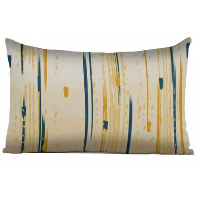 Capa de Almofada Amarela Estampada Luxuosa, Capa Decorativa para Almofada e Travesseiro - Vargottam 35,56 Cm × 60,96 Cm – Retangular / Amarelo