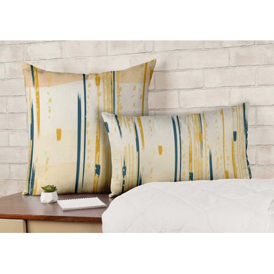 Capa de Almofada Amarela Estampada Luxuosa, Capa Decorativa para Almofada e Travesseiro - Vargottam 35,56 Cm × 60,96 Cm – Retangular / Amarelo