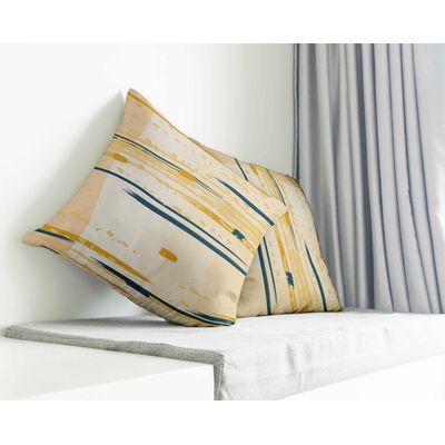 Capa de Almofada Amarela Estampada Luxuosa, Capa Decorativa para Almofada e Travesseiro - Vargottam 35,56 Cm × 60,96 Cm – Retangular / Amarelo