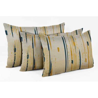 Capa de Almofada Amarela Estampada Luxuosa, Capa Decorativa para Almofada e Travesseiro - Vargottam 35,56 Cm × 60,96 Cm – Retangular / Amarelo