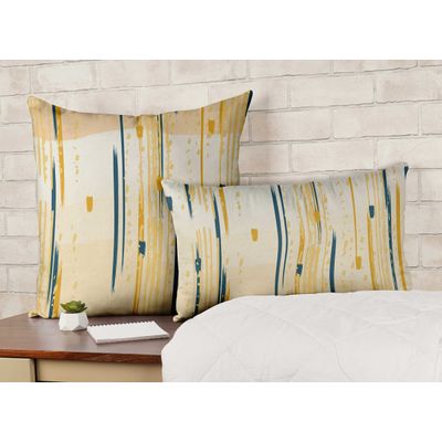 Capa de Almofada Amarela Estampada Luxuosa, Capa Decorativa para Almofada e Travesseiro - Vargottam 35,56 Cm × 60,96 Cm – Retangular / Amarelo