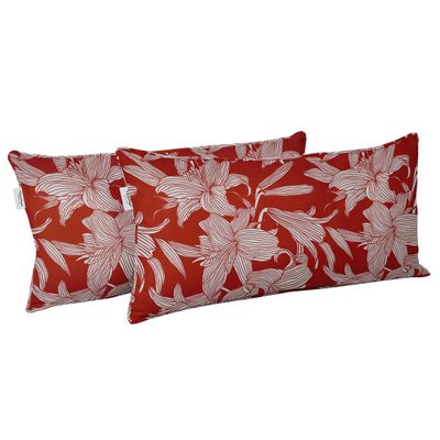 Capa Lombar em Poliéster para Uso Interno/Externo, À Prova D'Água, Retangular para Almofada de Pátio - Vargottam 30,48 Cm × 60,96 Cm / Vermelho