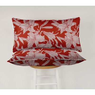 Capa Lombar em Poliéster para Uso Interno/Externo, À Prova D'Água, Retangular para Almofada de Pátio - Vargottam 30,48 Cm × 60,96 Cm / Vermelho